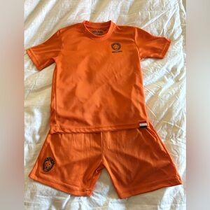 Holland Orange Soccer Jersey and Shorts Set